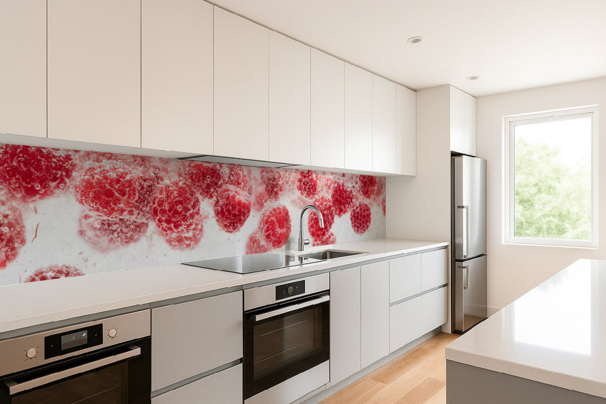 Küchenrückwand Himbeeren Sprudel