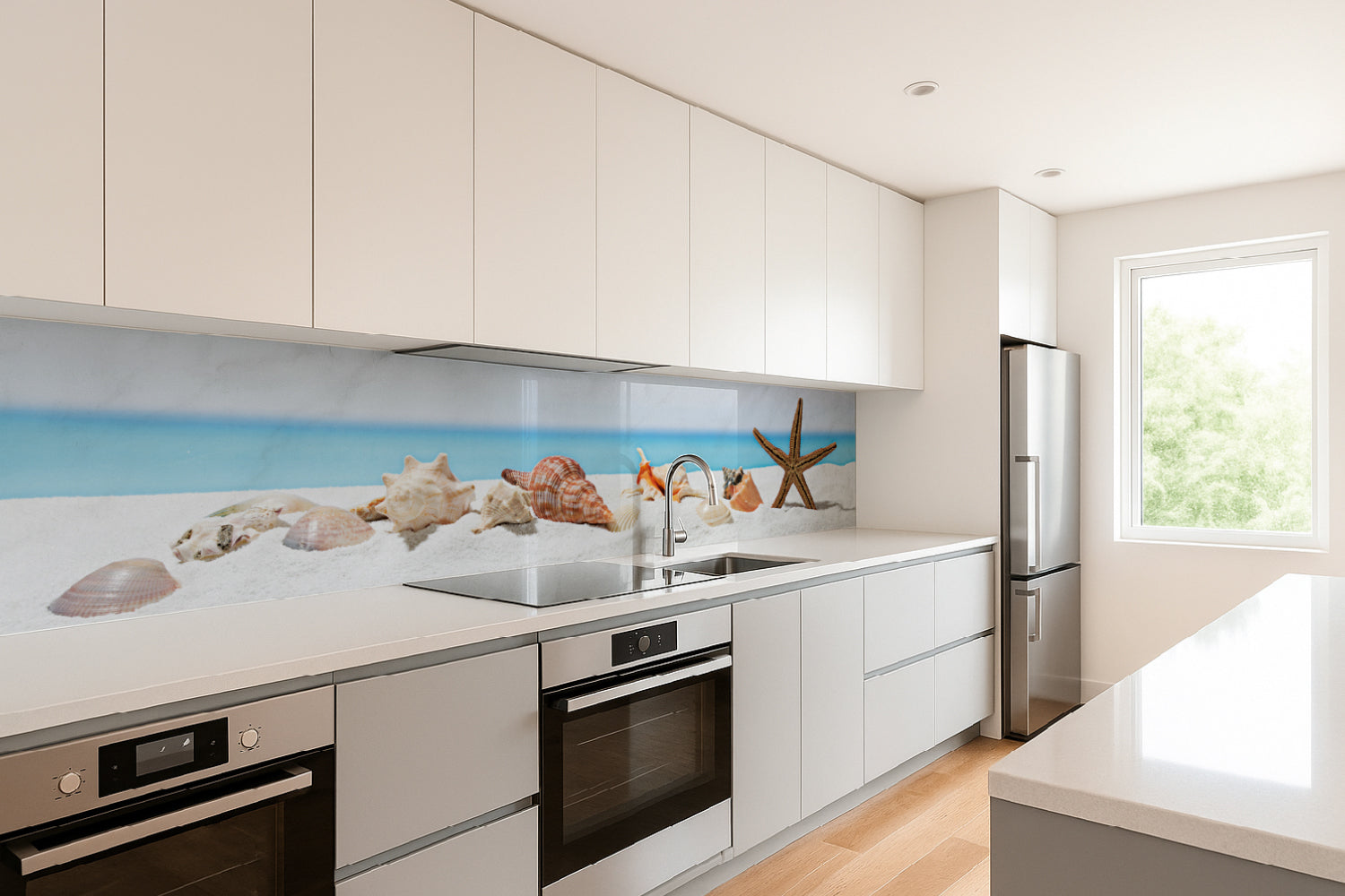 Küchenrückwand Muscheln am Strand