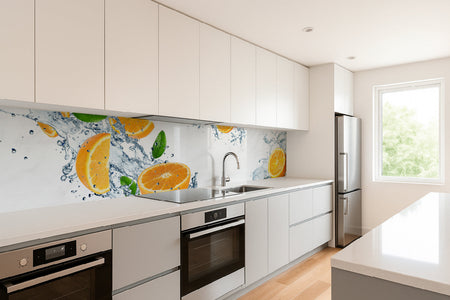 Küchenrückwand Orangen im Wasser