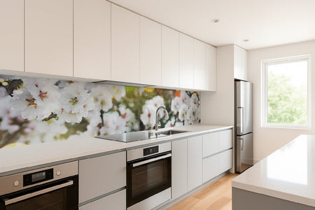 Küchenrückwand Weiße Blüten Frühling