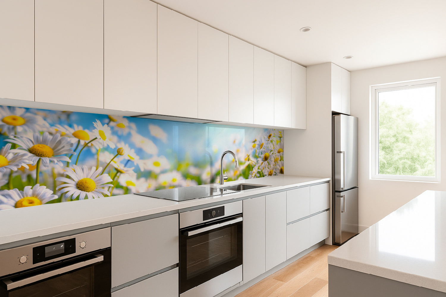 Küchenrückwand Margeriten Frühlingsblumen