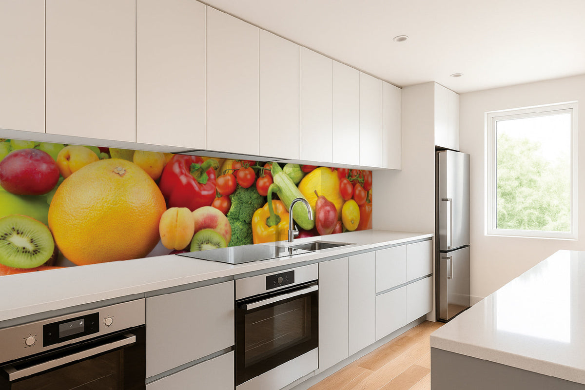 Küchenrückwand Obst und Gemüse Bunt
