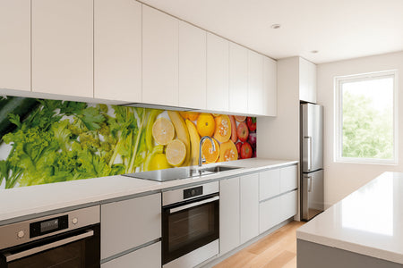 Küchenrückwand Obst Gemüse Farbmix