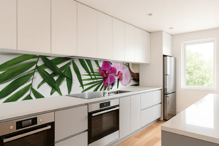 Küchenrückwand Orchidee und Kokos Design