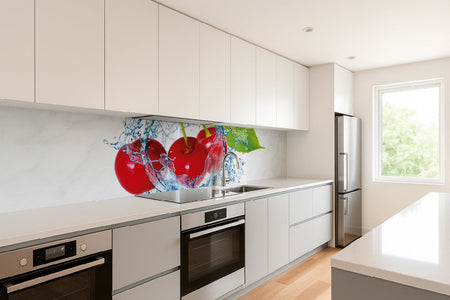 Küchenrückwand Kirschen im Wasser Splash