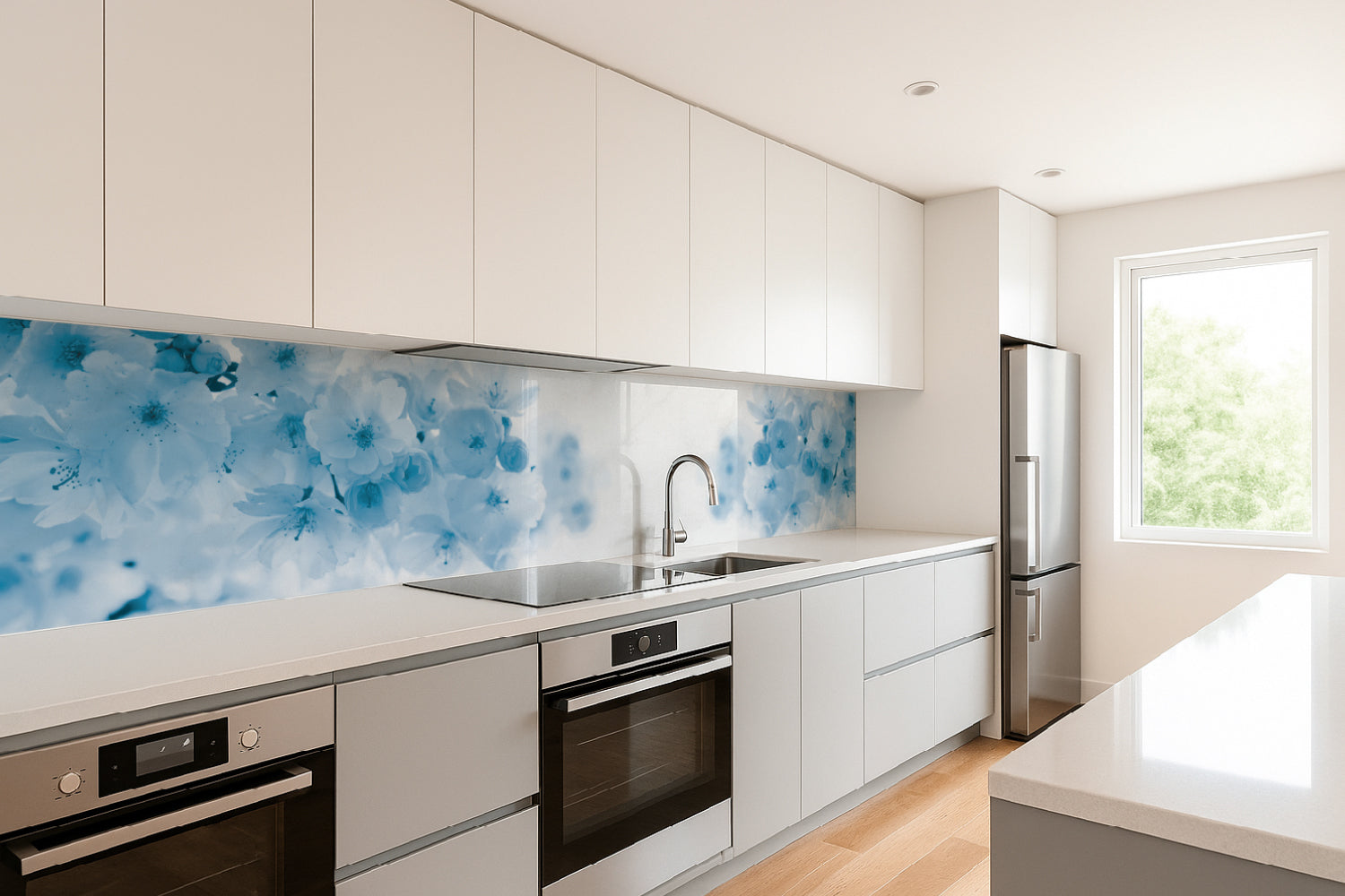 Küchenrückwand Stilvolle Blütenoptik