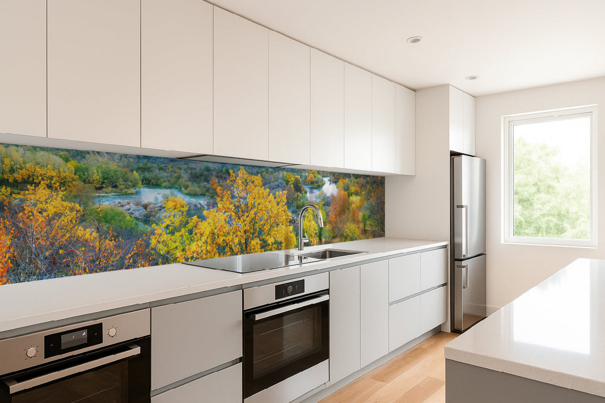 Küchenrückwand Herbstlandschaft am Fluss