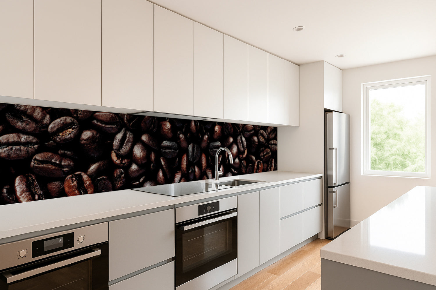 Küchenrückwand Kaffeebohnen Nahaufnahme