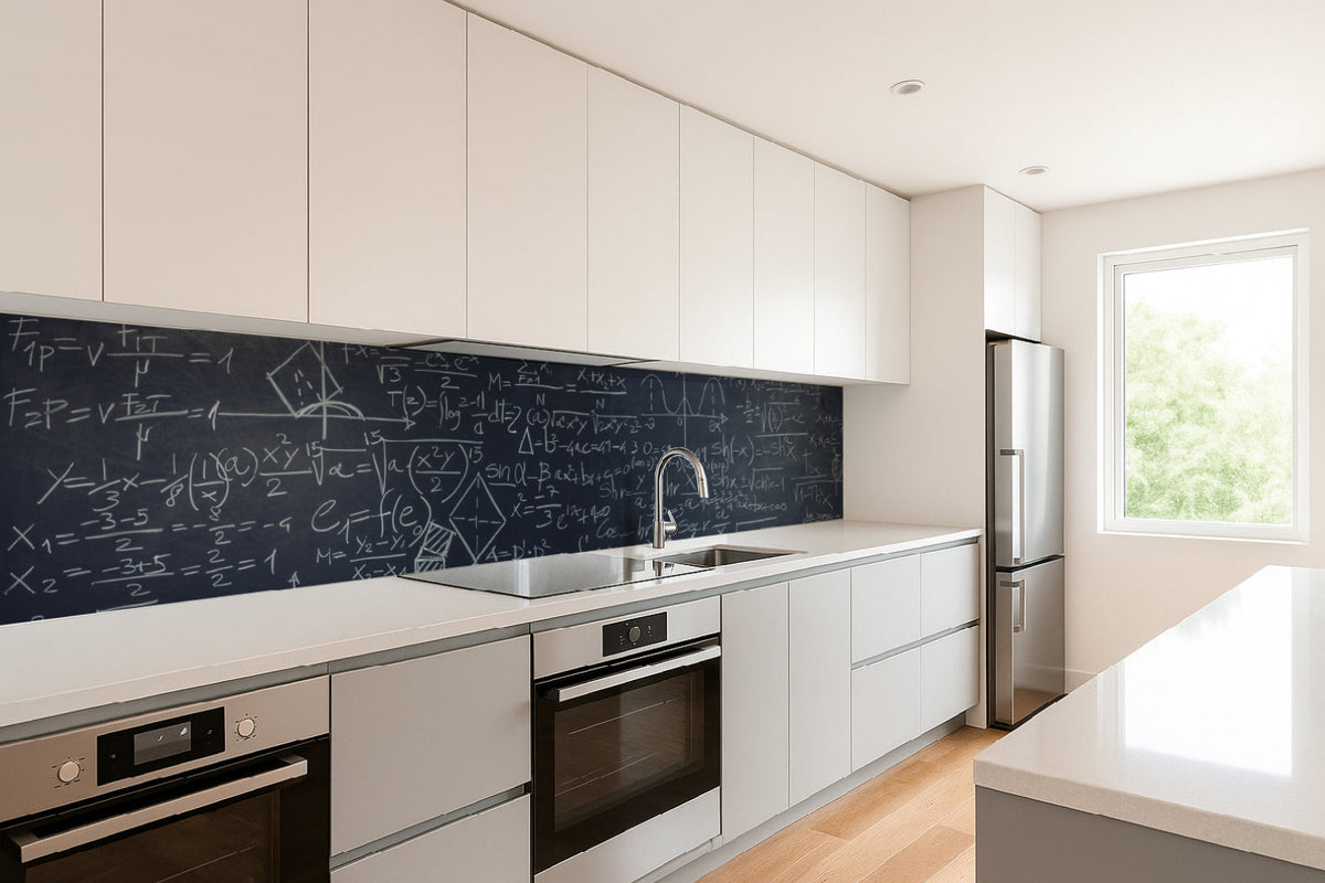 Küchenrückwand Kreidetafel mit Matheformeln