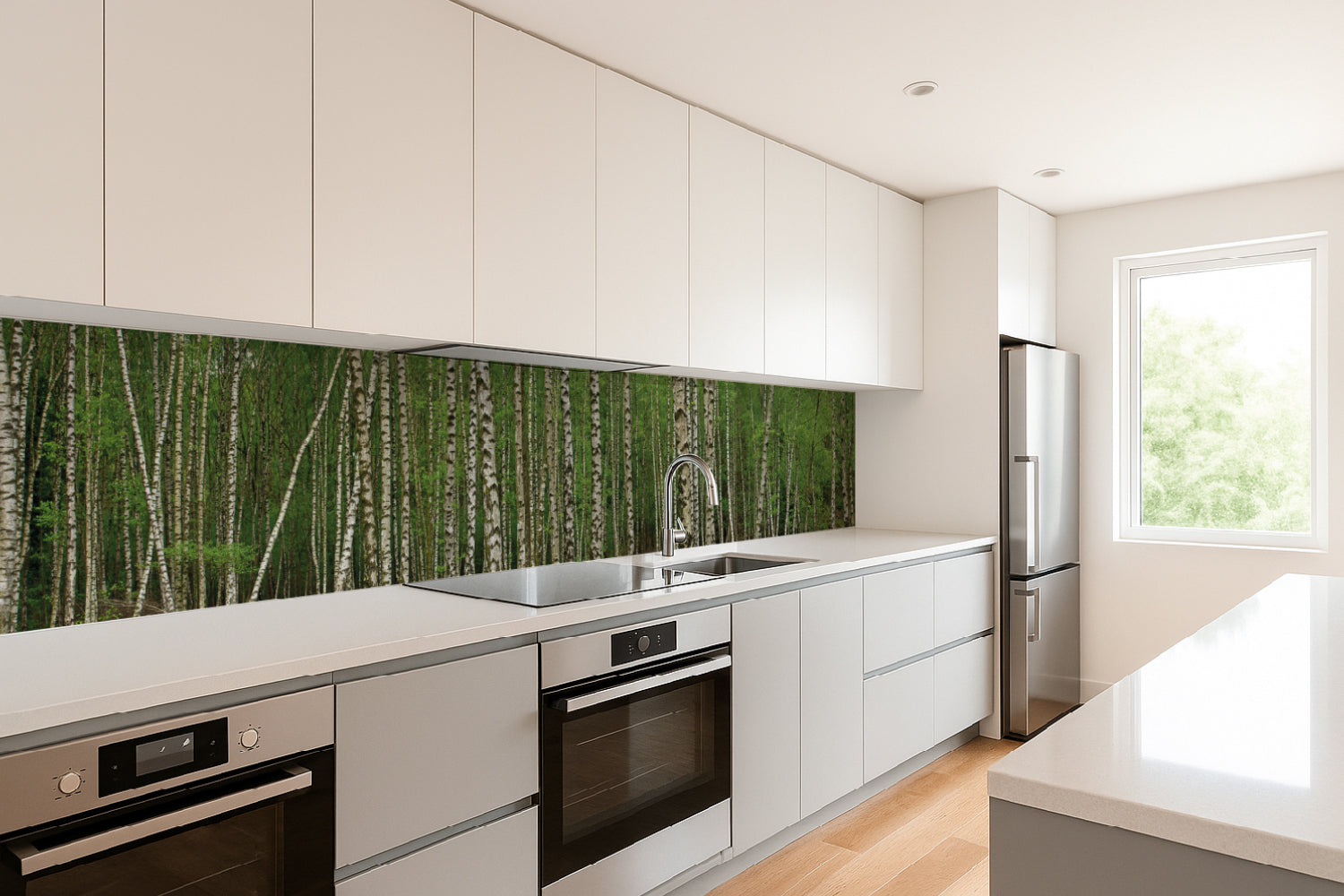 Küchenrückwand Birkenwald