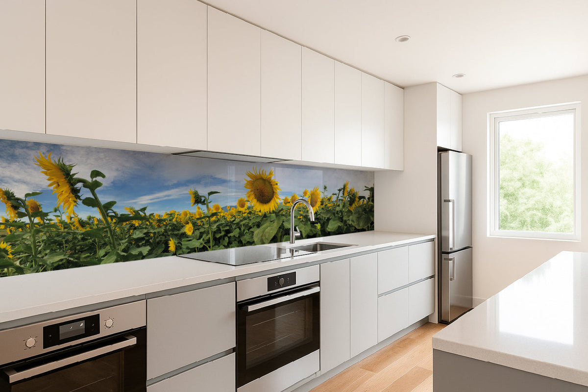 Küchenrückwand Sonnenblumenfeld