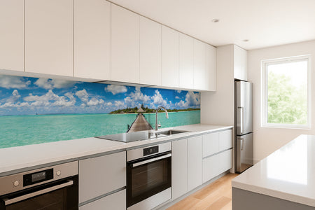 Küchenrückwand Tropischer Steg zur Insel