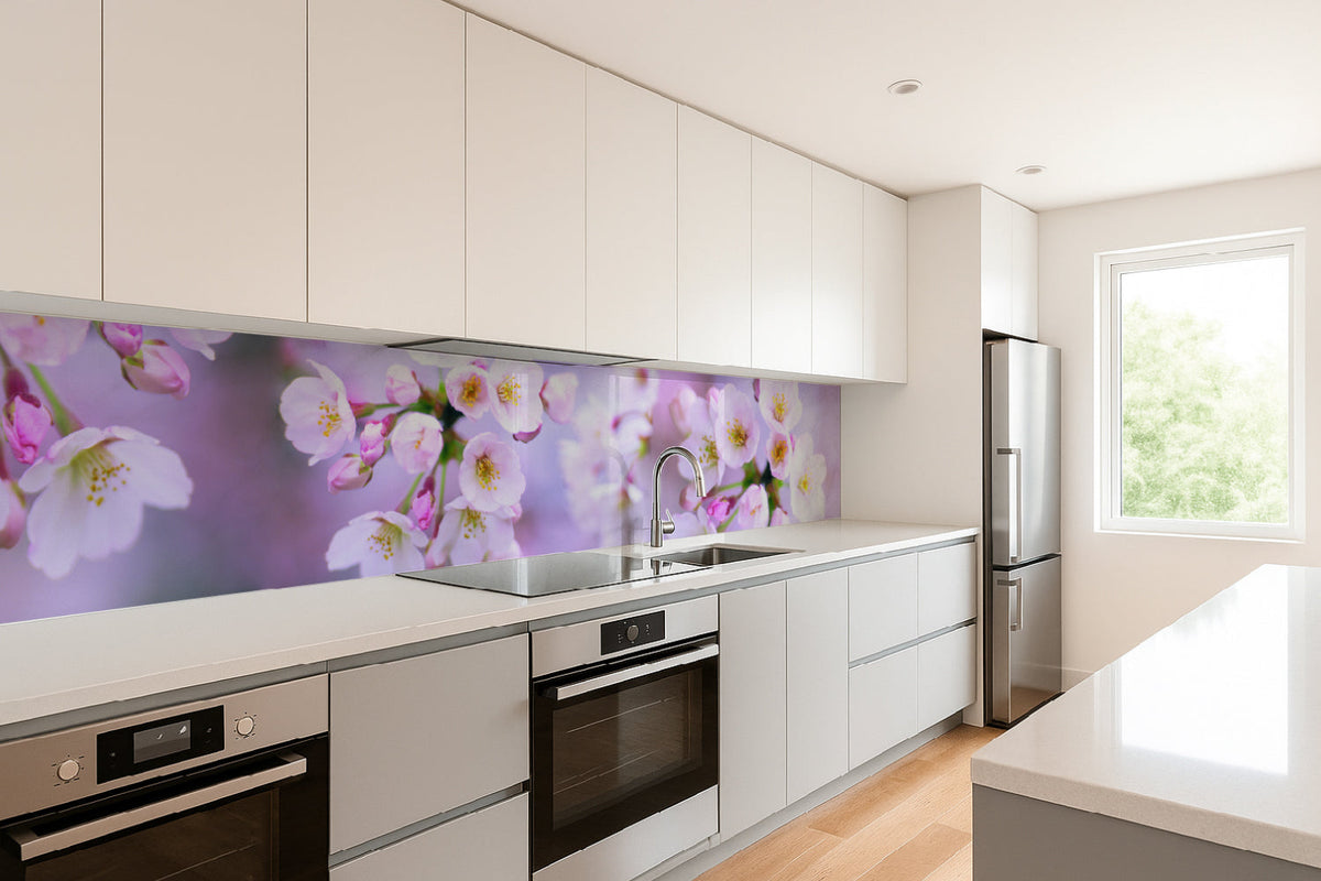 Küchenrückwand Kirschblüten