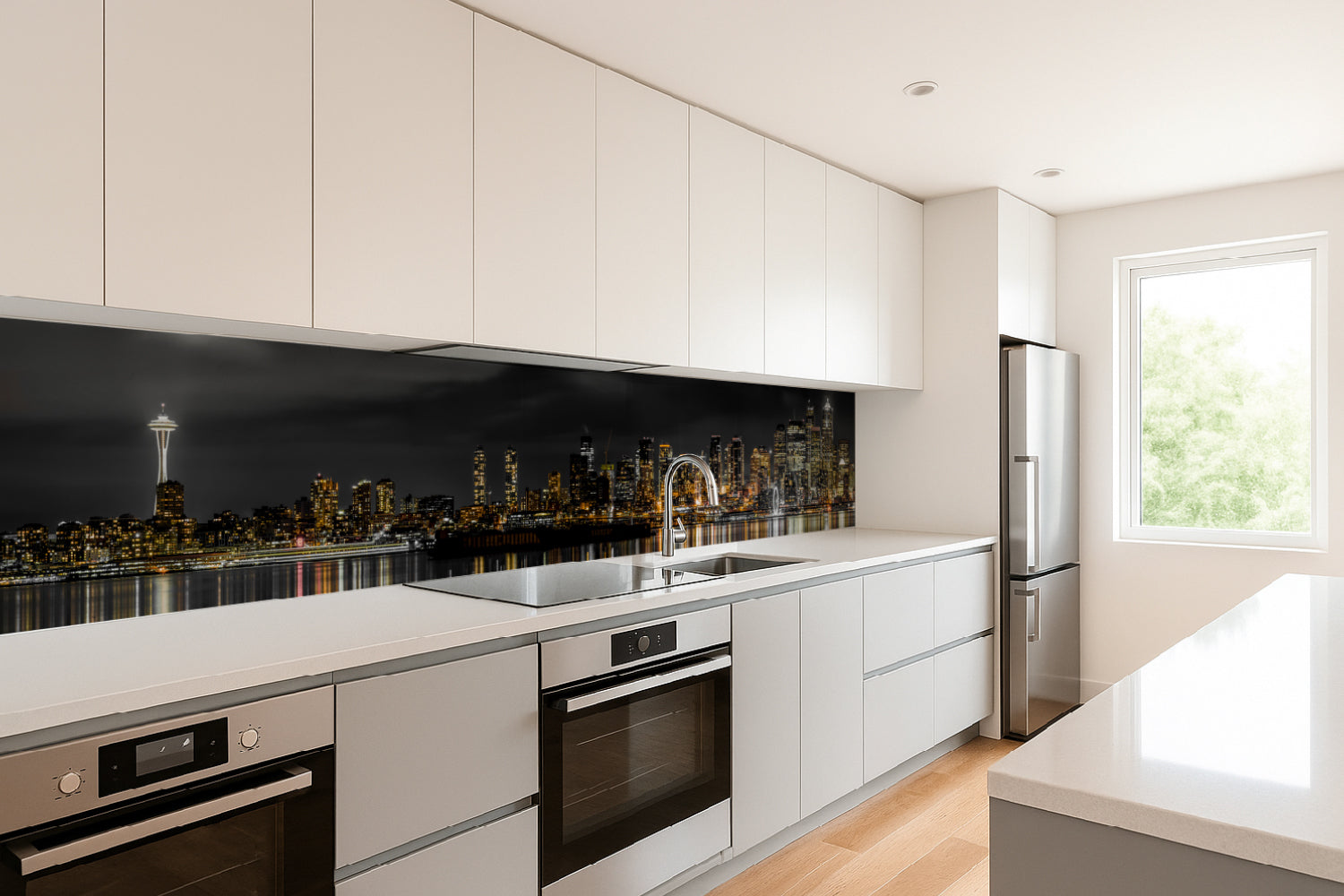 Küchenrückwand Skyline bei Nacht