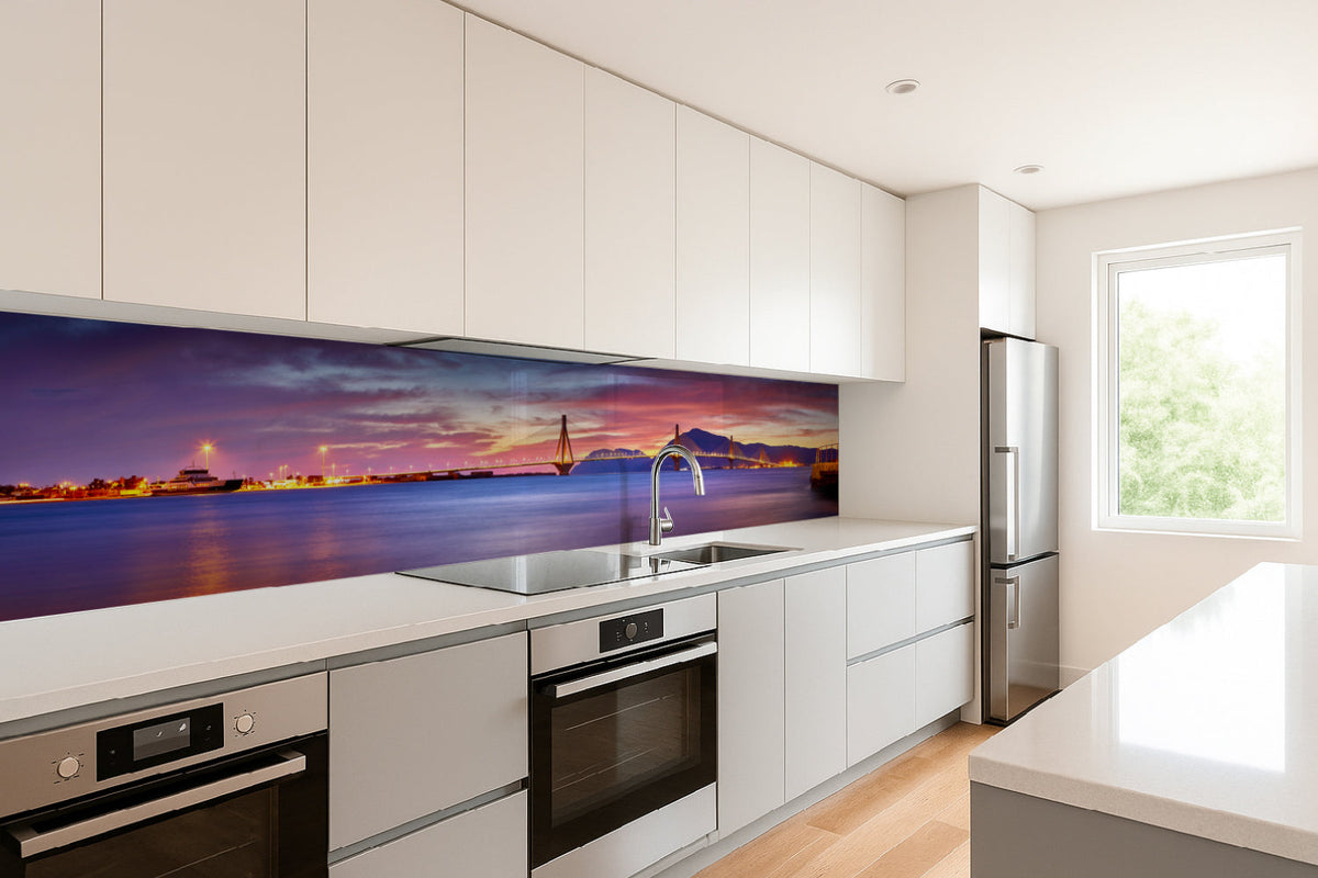 Küchenrückwand Panorama mit Sonnenuntergang