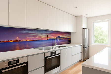Küchenrückwand Panorama mit Sonnenuntergang