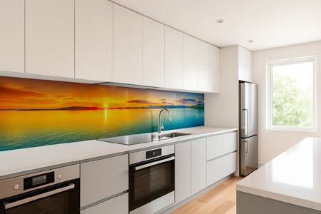 Küchenrückwand Meerblick im Sonnenuntergang