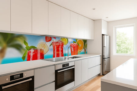 Küchenrückwand Fruchtcocktails am Strand