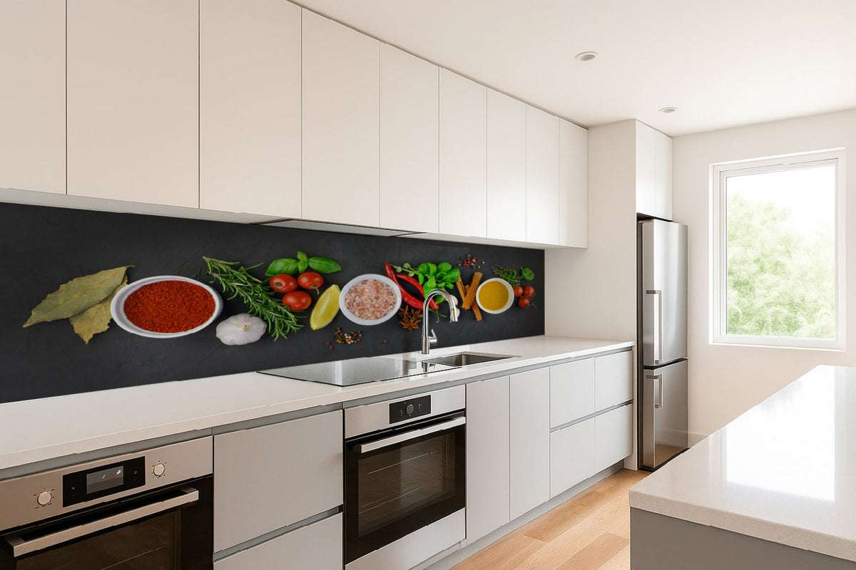 Küchenrückwand Gewürze und Kräuter