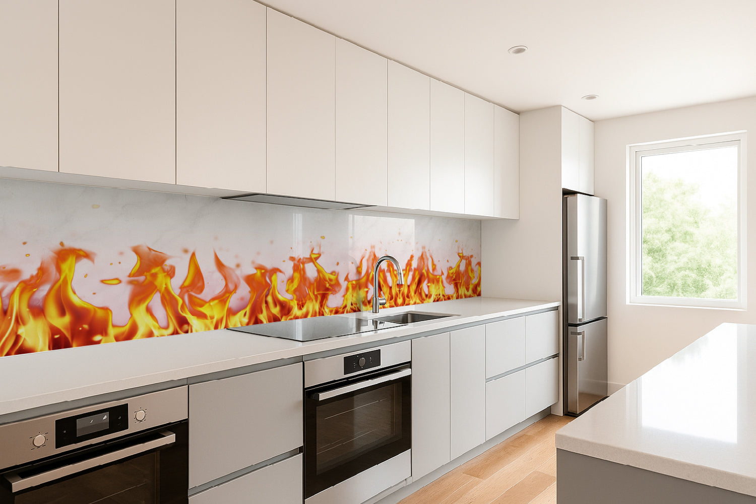 Küchenrückwand Feuer Flammen Design