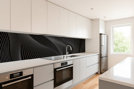 Küchenrückwand Schwarz Weiß Linien