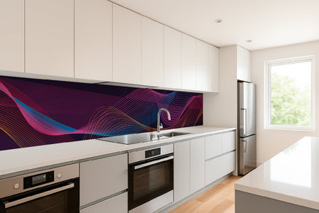 Küchenrückwand Neon Linien Abstrakt