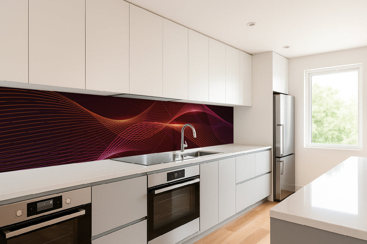 Küchenrückwand Modern Abstrakt Wellen