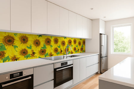 Küchenrückwand Sonnenblumenfeld Gelb