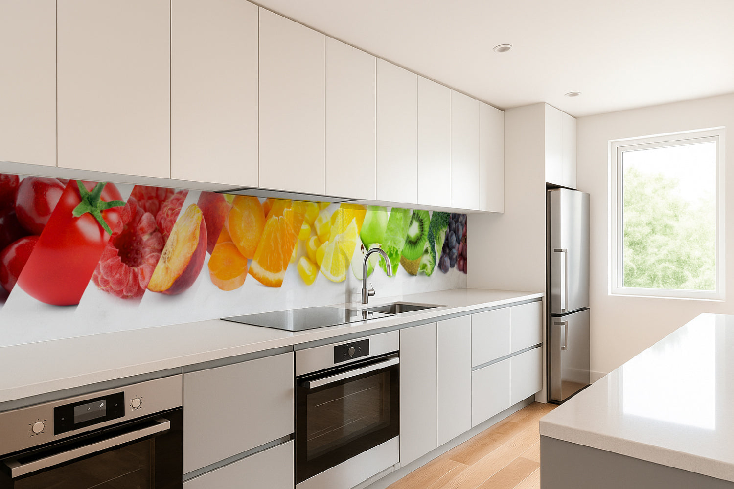 Küchenrückwand Obst und Gemüse Farbmix