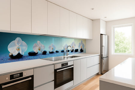 Küchenrückwand Spa Motiv mit Blüten