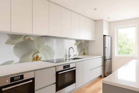 Küchenrückwand Weiße Orchideen Elegant