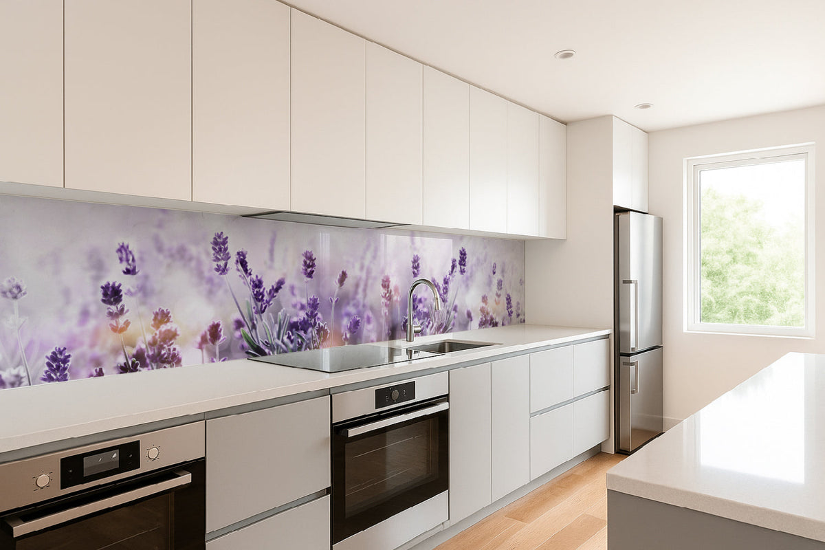 Küchenrückwand Lavendel Blütenfeld