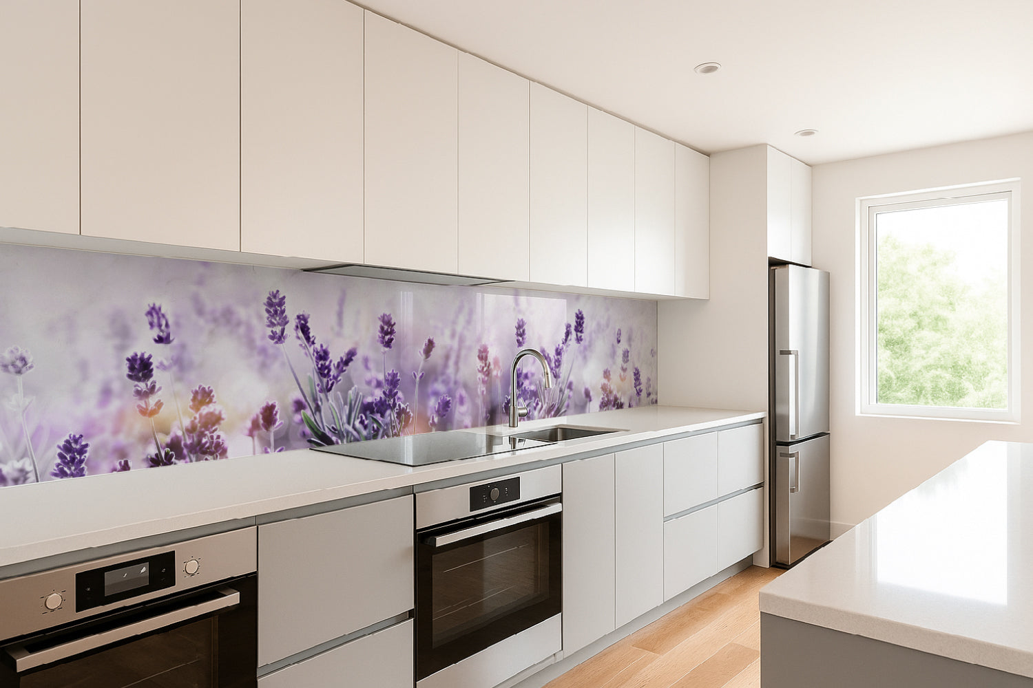 Küchenrückwand Lavendel Blütenfeld