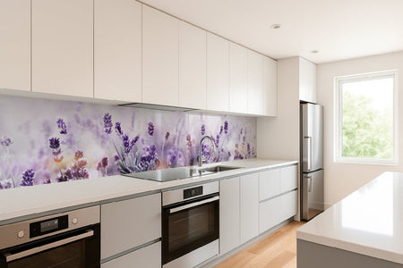 Küchenrückwand Lavendel Blütenfeld