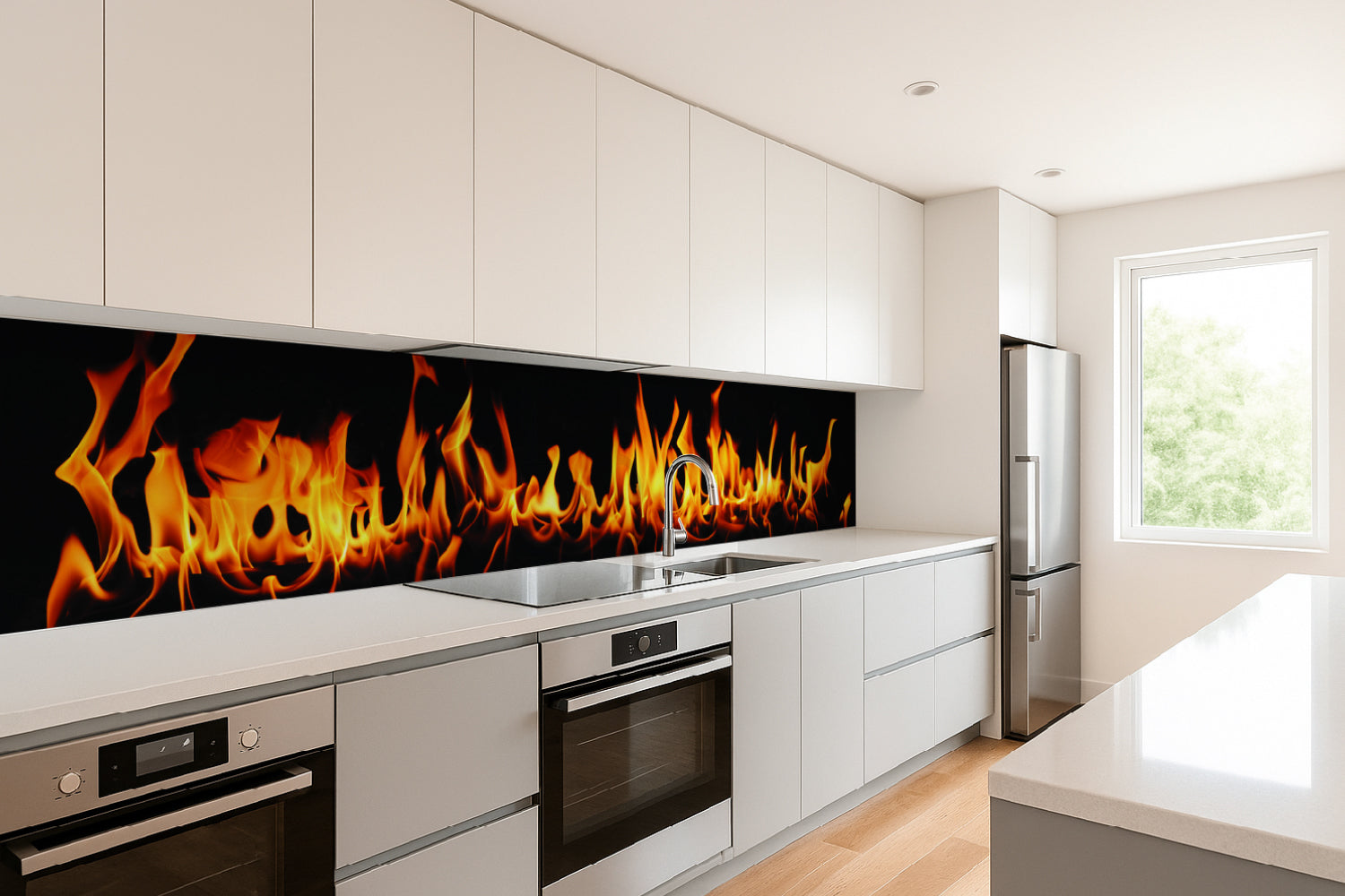 Küchenrückwand Flammen Design