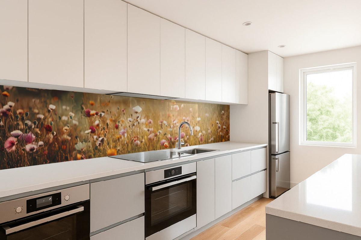 Küchenrückwand Blütenfeld Naturmotiv