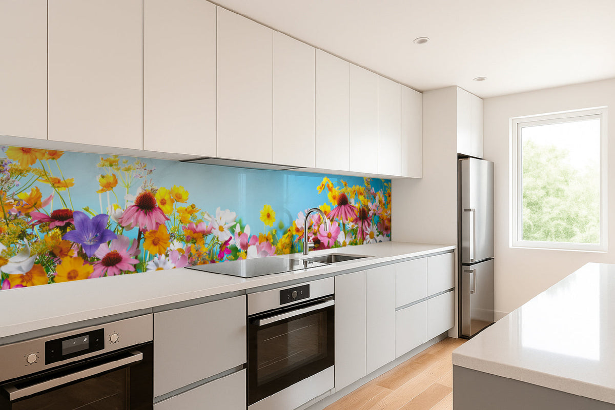 Küchenrückwand Bunte Blumenwiese Sommer