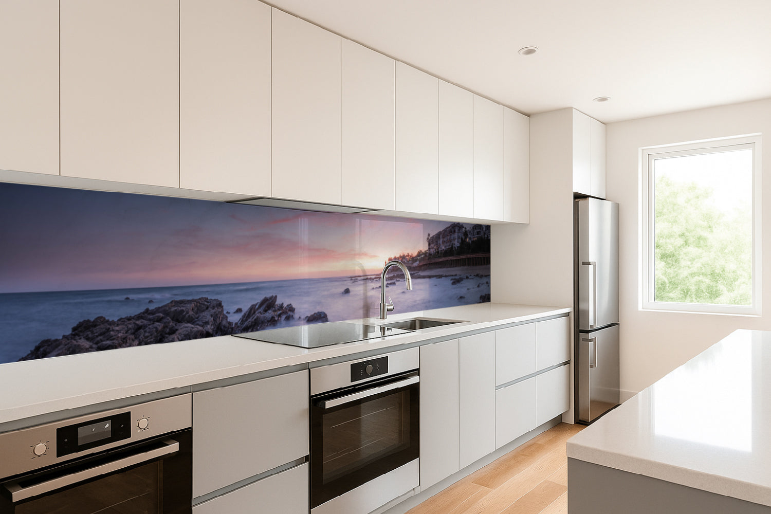 Küchenrückwand Meeresküste bei Sonnenuntergang