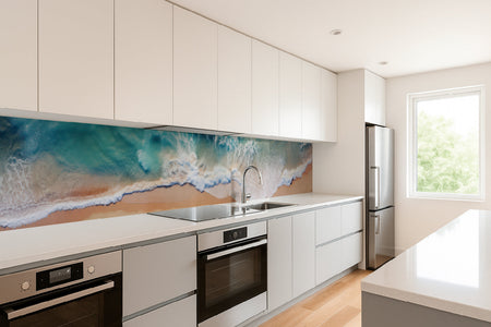 Küchenrückwand Meereswellen am Strand