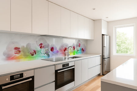 Küchenrückwand Weiße Orchideen