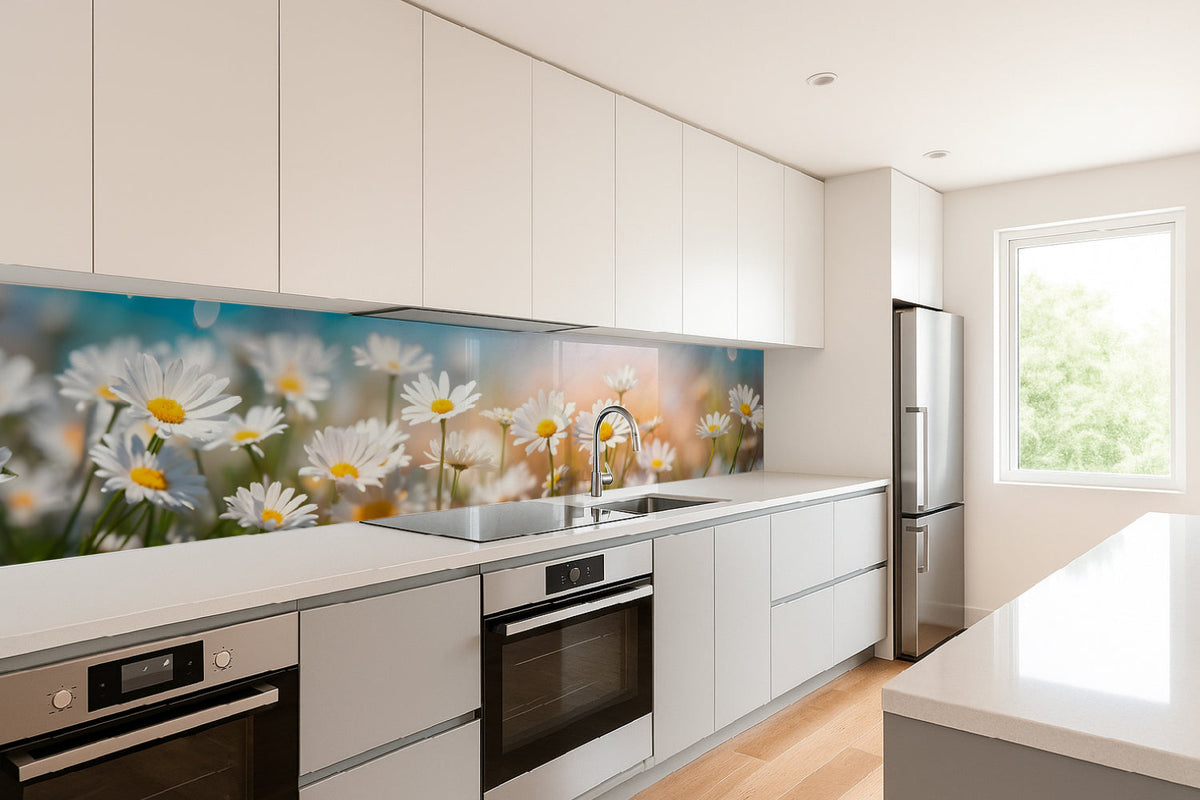 Küchenrückwand Gänseblümchen im Sonnenlicht