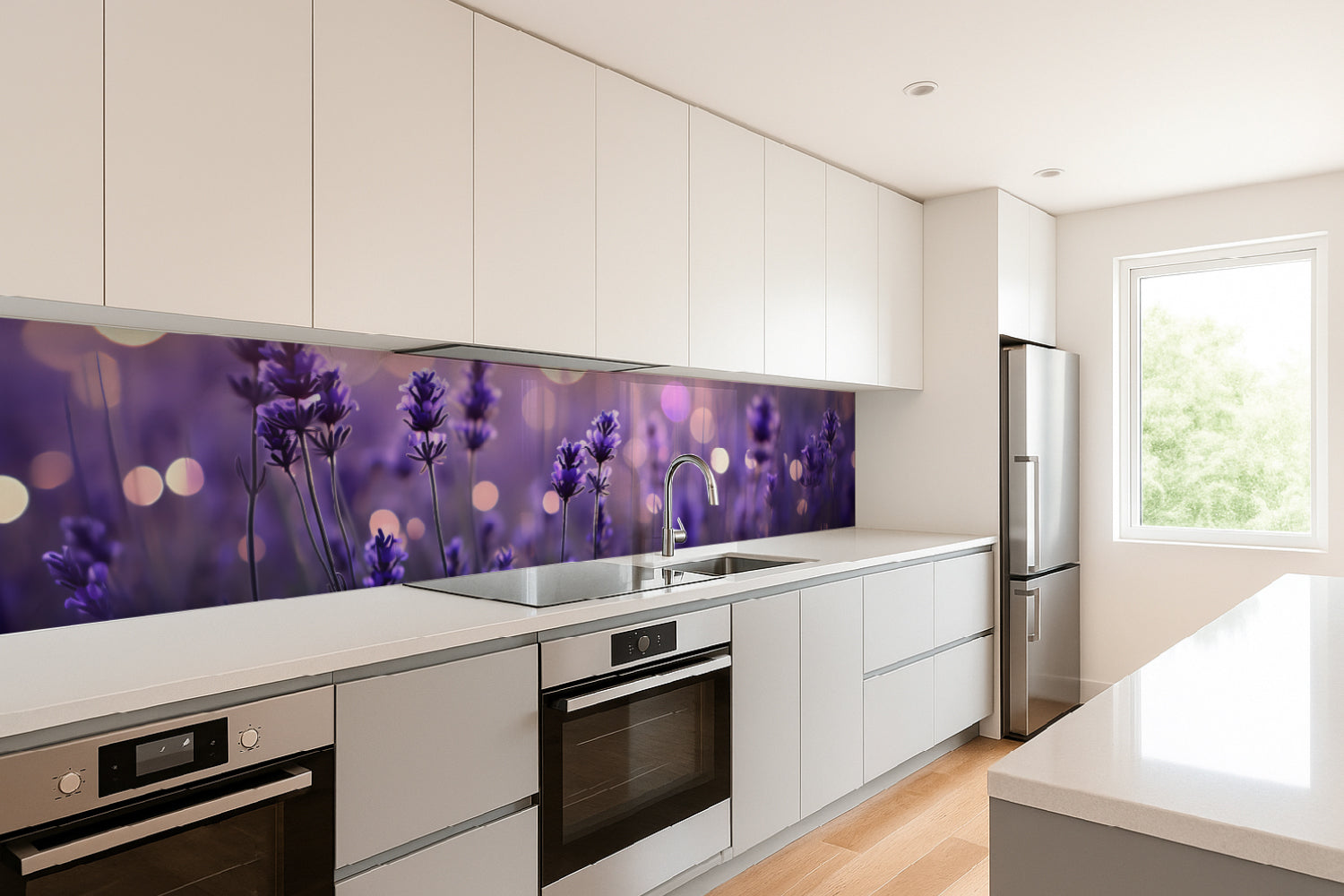 Küchenrückwand Lavendelblüten im Abendlicht