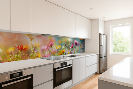 Küchenrückwand Bunte Blumenwiese