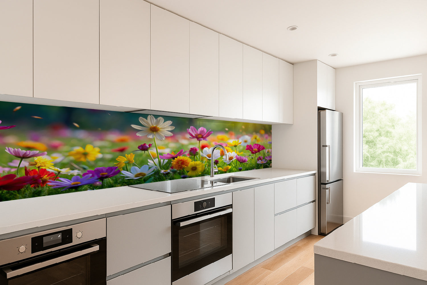 Küchenrückwand Bunte Frühlingswiese