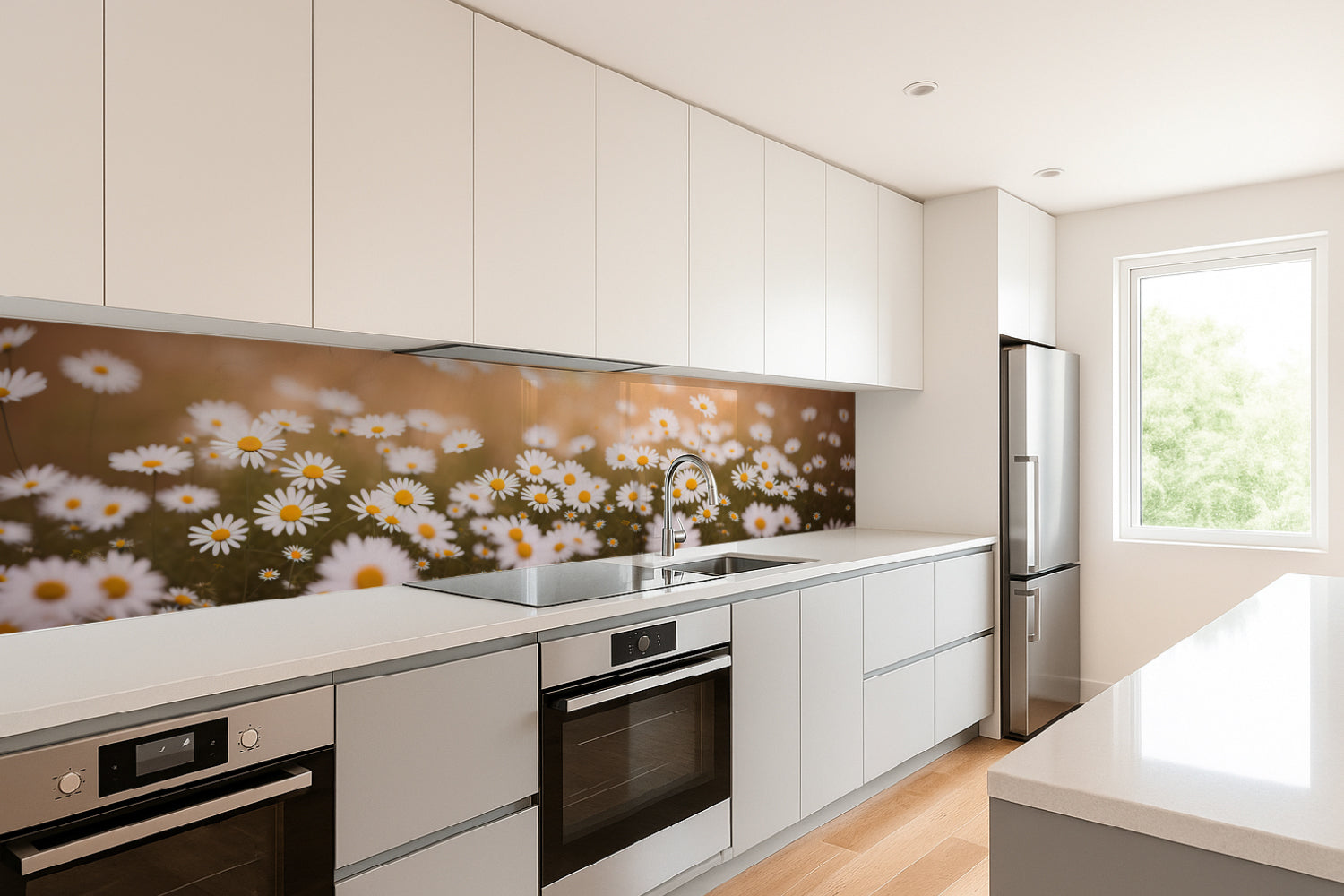 Küchenrückwand Gänseblümchenwiese