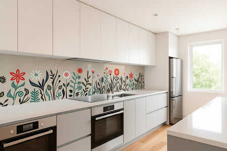 Küchenrückwand Modernes Blumenmuster