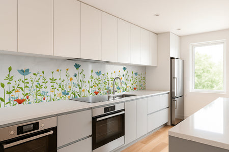 Küchenrückwand Blumenwiese Illustration