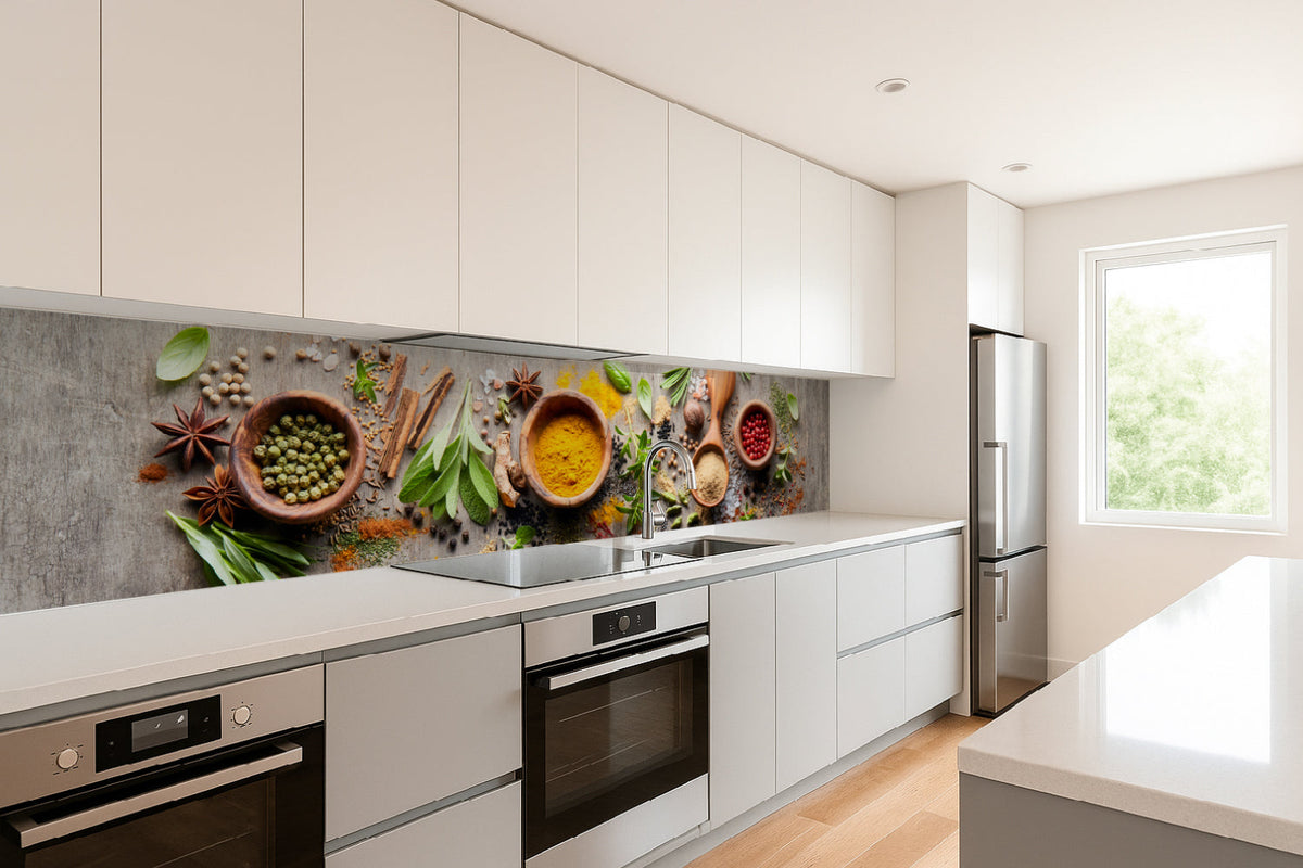 Küchenrückwand Gewürze und Kräuter