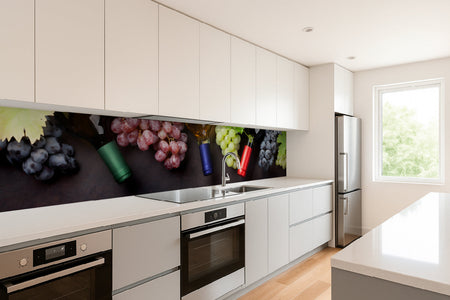 Küchenrückwand Wein und Trauben