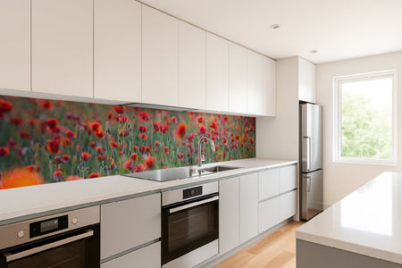 Küchenrückwand Rotes Mohnfeld